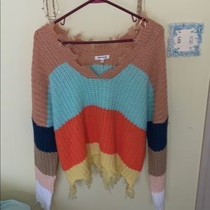 Colorful thick knitted sweater size M/L